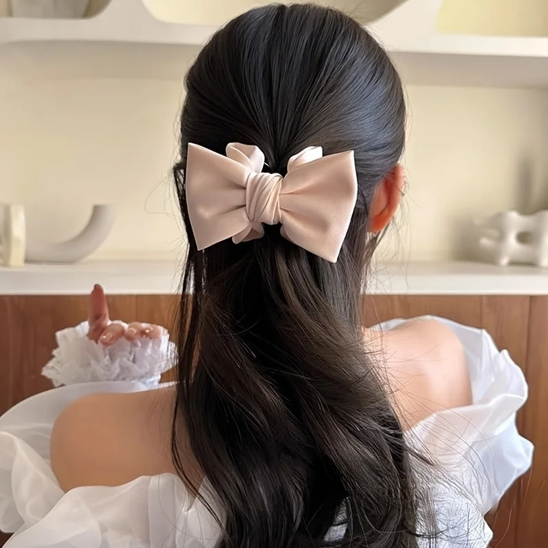 3er-Set glatte Satin-Haarschleifen-Clips, große, feste Scheiben-Haarspangen für Damen, für den Alltag, Dating, temperamentvolles Haar-Accessoire, Haarbündel-Haarschmuck – Detail 9