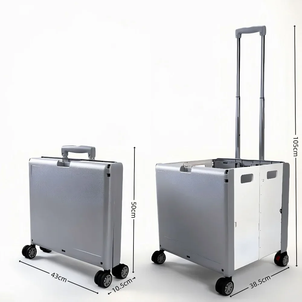 Lightweight Fold‑Up Hand Pull Cart Practical Multi‑Function Small Trolley For Home Grocery And Short‑Distance Hauling
