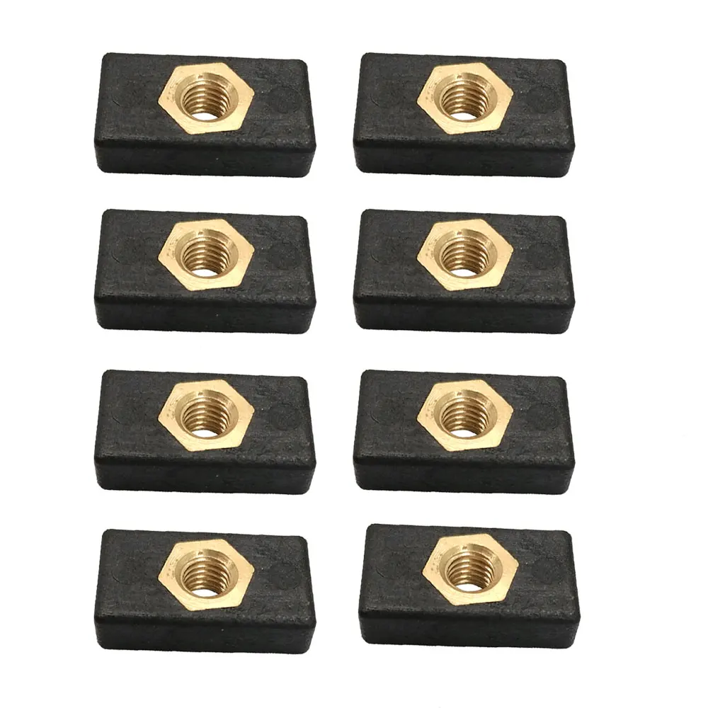 2/6/8Pcs Kayak Side Mount Slide Track Rail Silders Fishing Rod Pole Holder Mounting Base Sliding Nut
