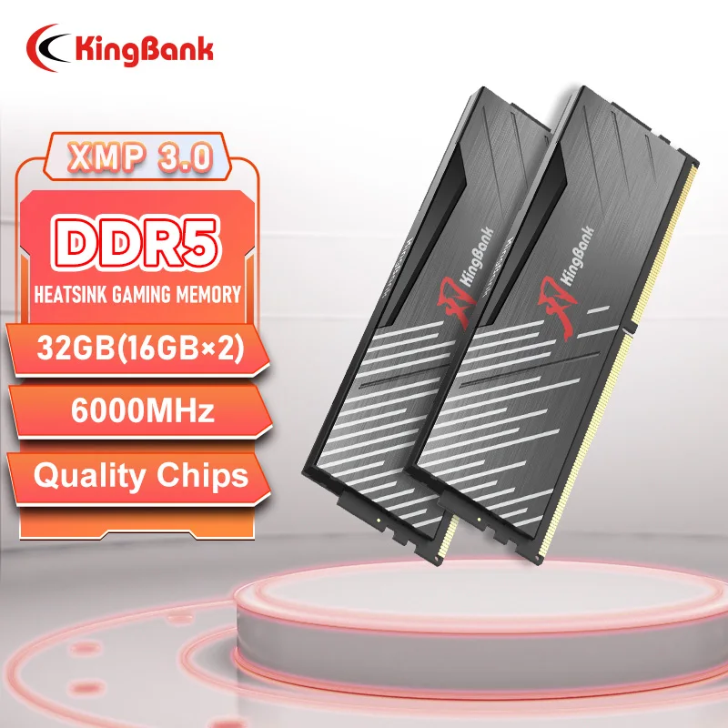 

KingBank SoarBlade KRXB DDR5 Series 16GB 1ram or 16GBx2 2rams 6000MHz Gaming Desktop Memory Overclocking Intel XMP 3.0 for PC