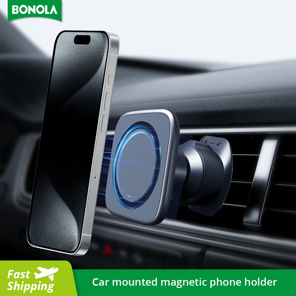 

Bonola Magnetic Car Phone Holder for iPhone 16 15 Pro/14/13 360 Degree Rotatable Vehicle Air Vent Mount for iPhone 12/Samsung