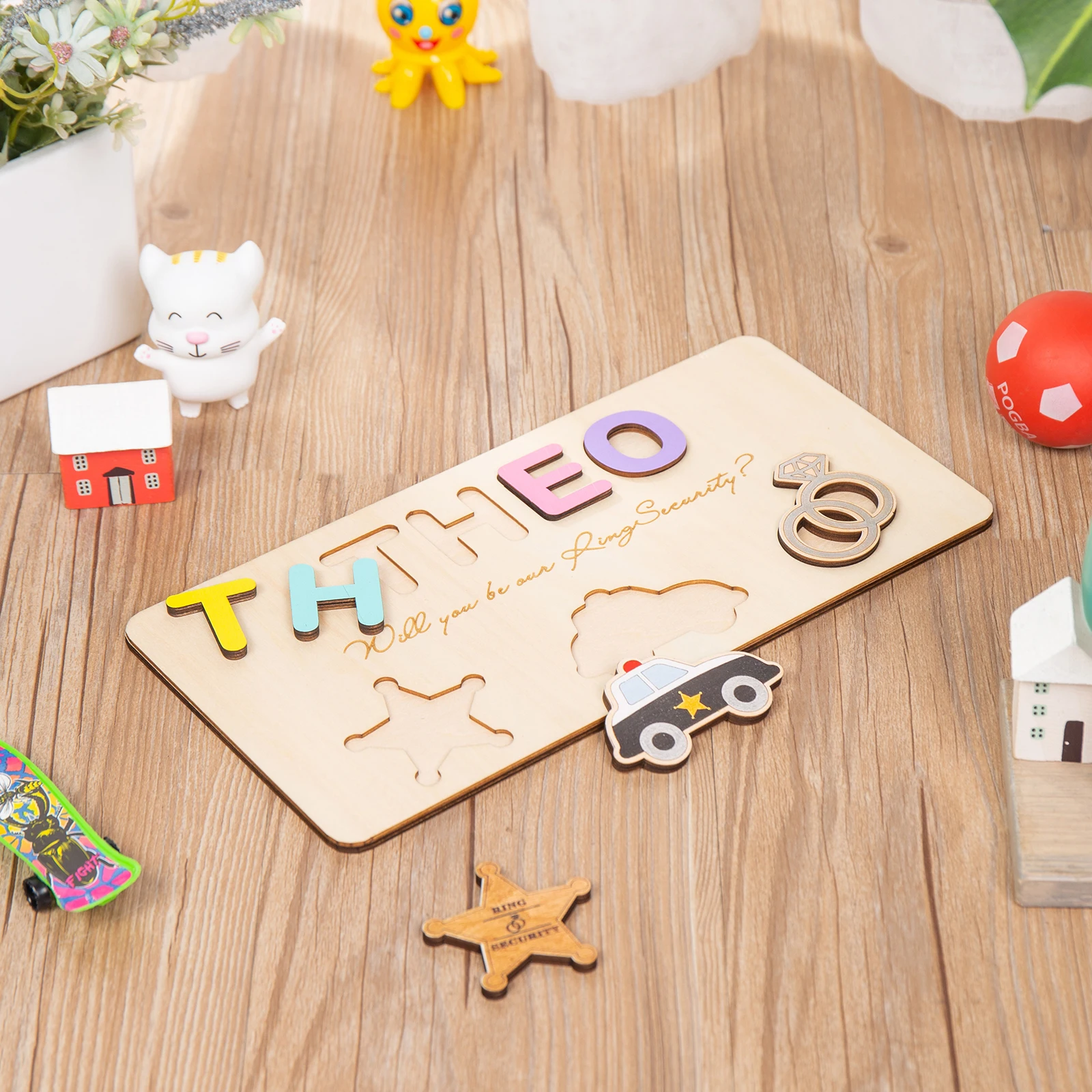 Personalized Wooden Name Puzzle Puzzle Toys For Toddlers Customized First Name Gifts for Baby Kids