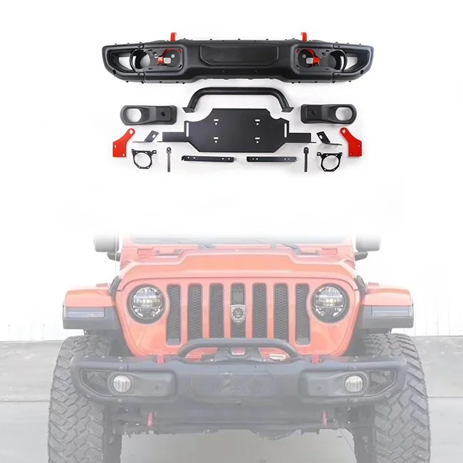 For 4x4 Car Offroad Accessories Car 10th Anniversary Steel Aluminum Front Bumper for Jeep Wrangler JL 2018+ Gladiator JT