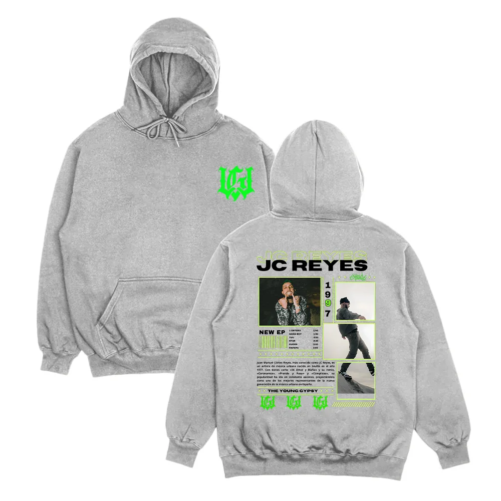 مغني الراب Jc Reyes هوديس الرجال بلوزات عالية الشارع عادية للجنسين كم طويل مع مقنع الشارع الشهير خمر Funko البلوفرات Y2K