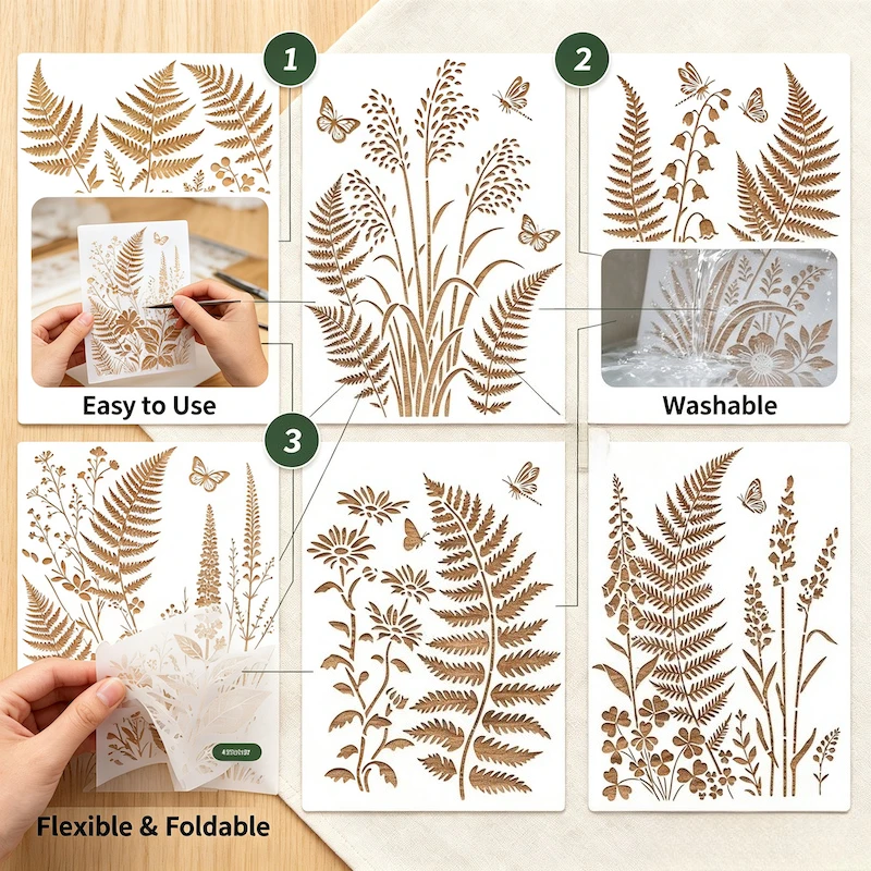 Botanical Fern Stencils Set