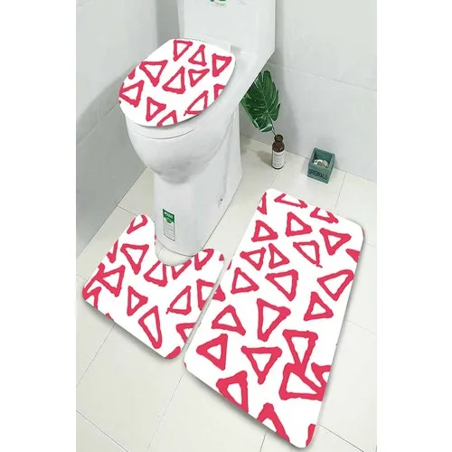 Inca Carpet Antibacterial Washable Non-Slip Dot Sole 3'lü Toilet Seat Pad (60CM x 100CM - 55CM x 60CM - 47CM x 50CM) İNKZ6071