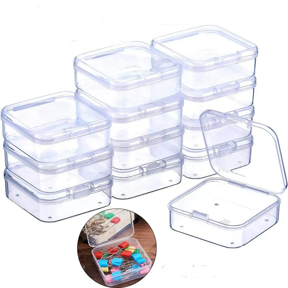

Beads Square Rings Bracelets Jewelry Storage Packaging Korean Displays Box Transparent Finishing Container Rings Case Organizer