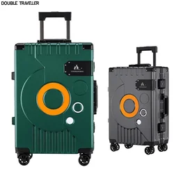 Universal Roda Tecnologia Bagagem, Transporte na Mala Cabine, Moldura De Alumínio, Moda Trolley Case, Luxo, Novo, 20 