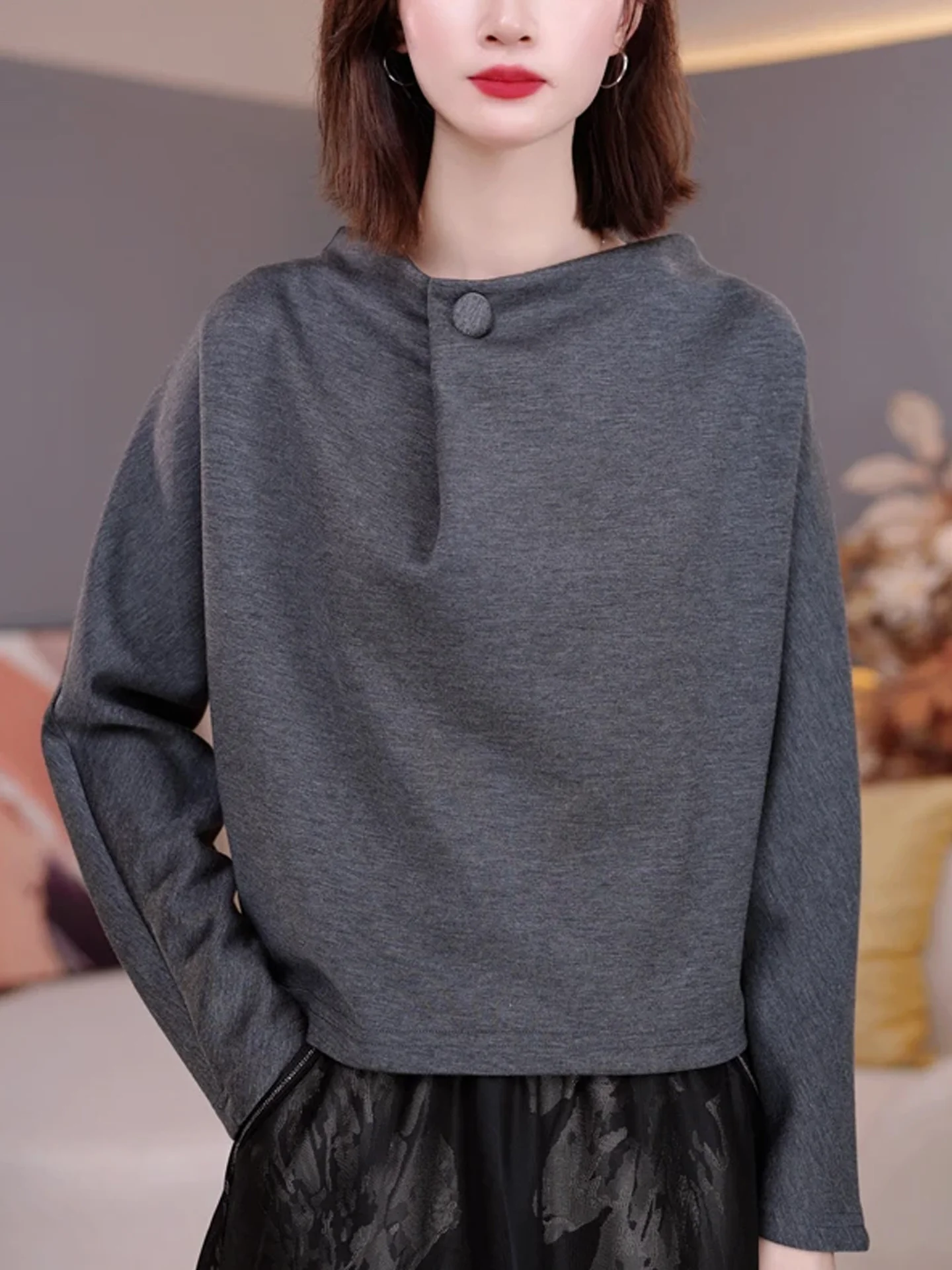 

Faionable Повседневная футболка с верхом Long Sve Цвет Уникальная основа irt Простой дизайн Commute Sle Корейская версия Stra...