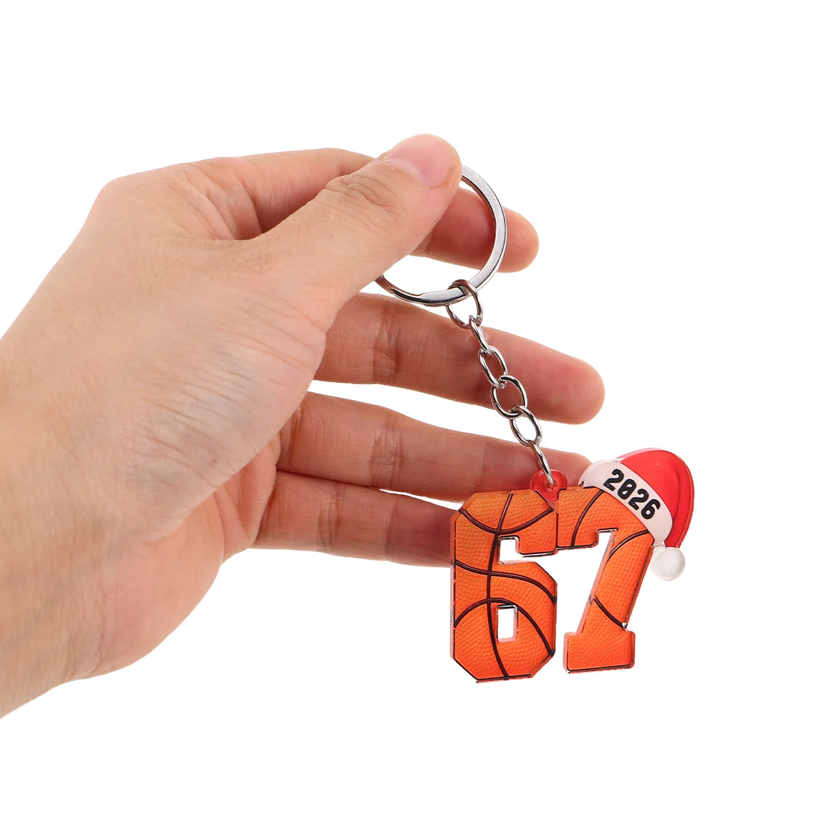 12Pcs Sports Keychain Set Acrylic Number 67 Flat Pendant Sports Key Chains for Backpack Decoration Soccer Basketball Football