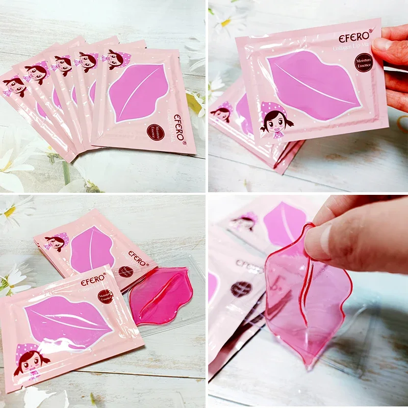 5/8/10/12Packs Crystal Collagen Lip Mask Lips Plumper Pink Lip Patches Moisture Anti-wrinkle Cosmetics Skin Care for Lips