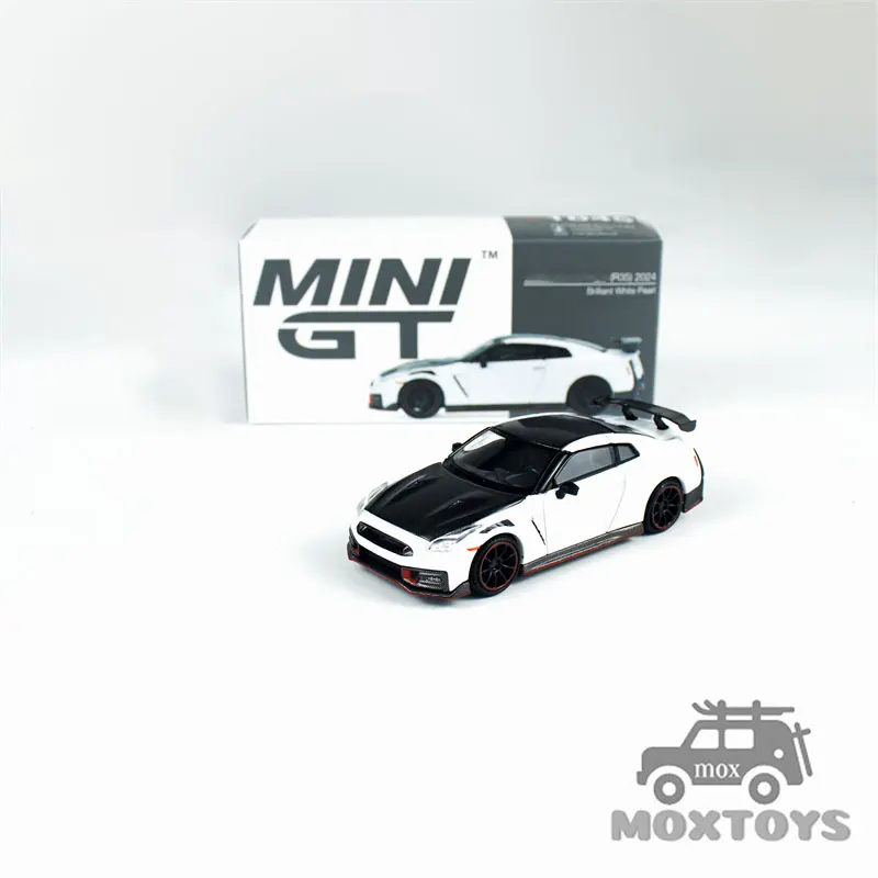 MINI GT 1:64 2024 Papel pérola branco brilhante/caixa blister modelo de carro fundido
