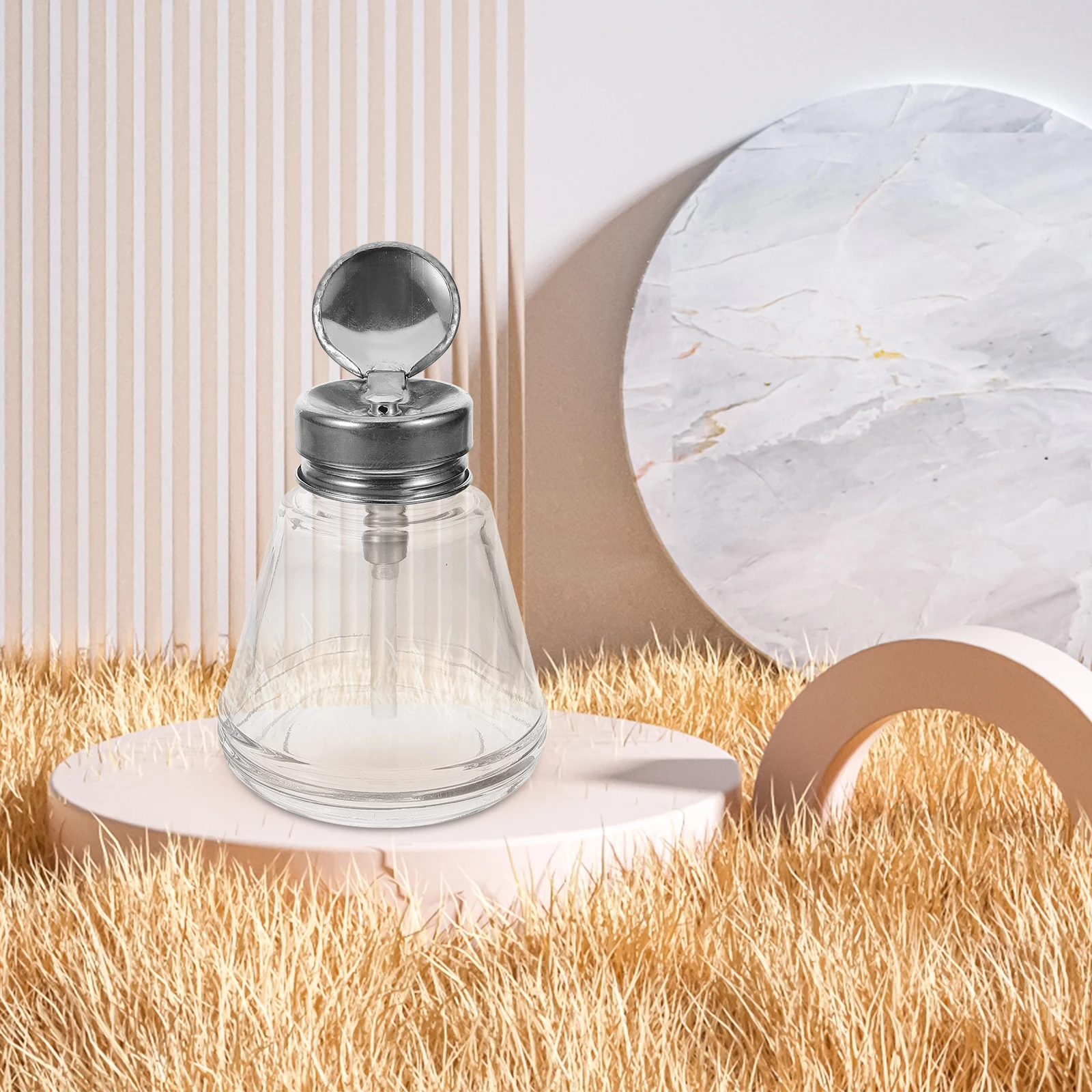 

180Ml Refillable Pump Bottle Makeup Remover Nail Polish Dispenser Leakproof Compact Travel Nail Polish Remover Pump