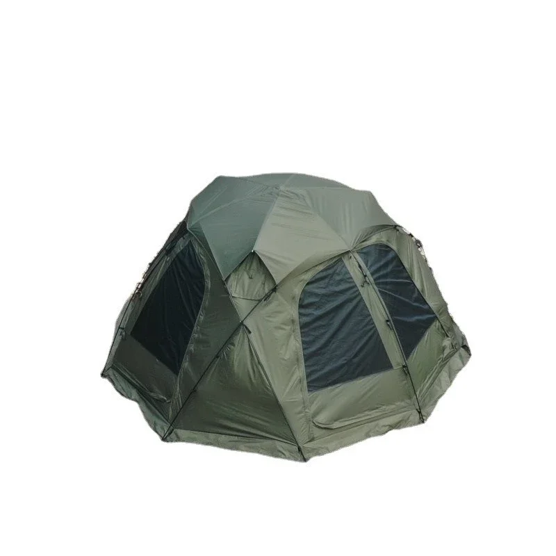Camping silver-coated blackened ball tent light luxury aluminum pole camping tent rainproof shade tent