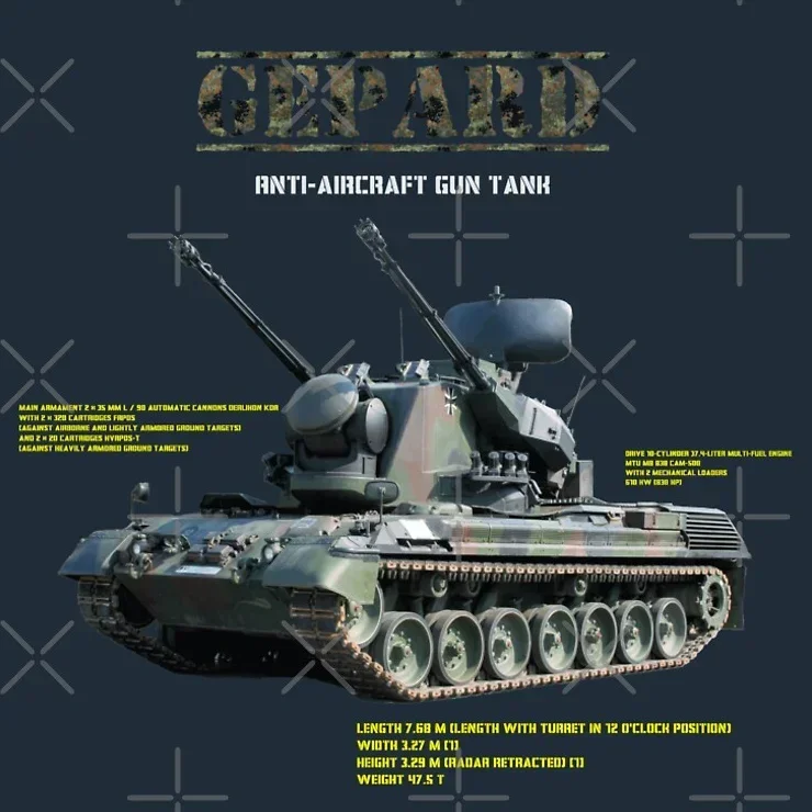 Bundeswehr FlakPz Gepard Anti-aircraft Gun Tank T Shirt. 100% Cotton Short Sleeve O-Neck Casual T-shirts New Size S-3XL