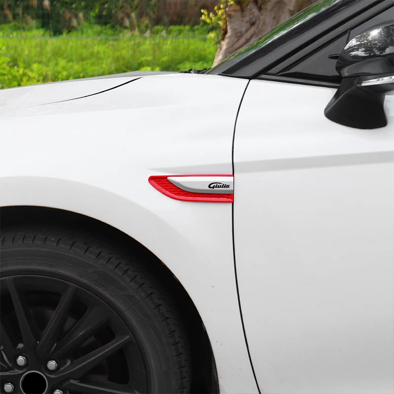 2pcs Car Side Vent Decoration Trim Sticker Air Fender Vent Trim Sticker For Alfa Romeo Giulia Car Accessories Engine air outlet - view 3