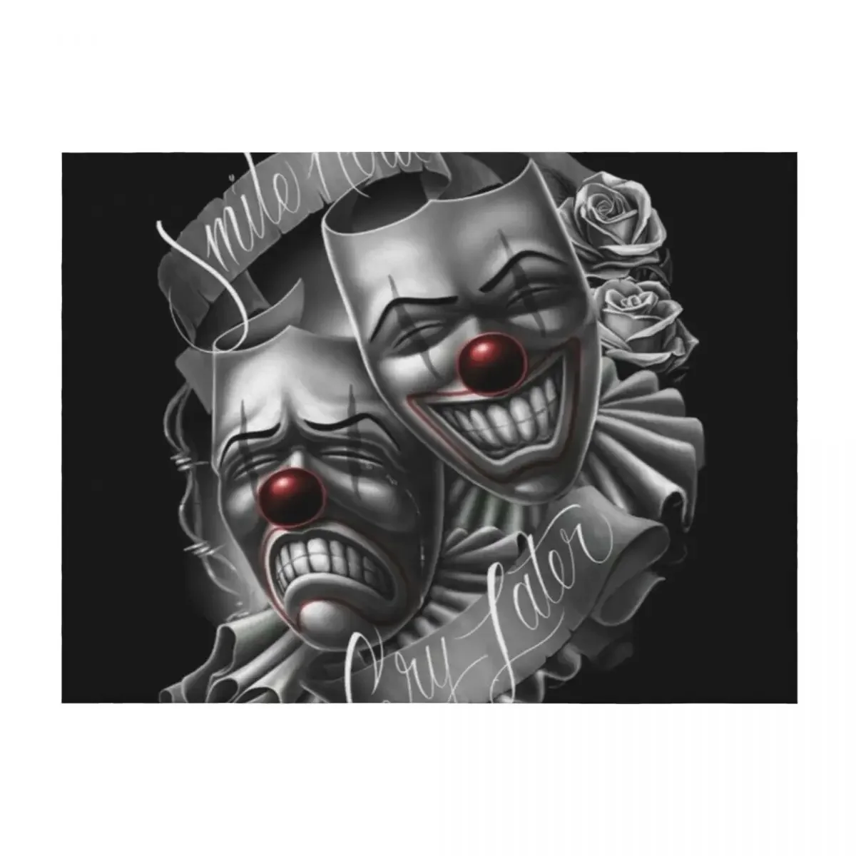 

Smile now cry later clown faces Throw Blanket Polar Soft Beds Bed covers blankets and throws Blankets