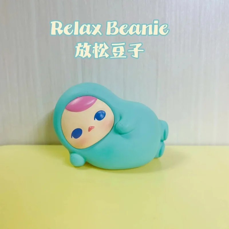 Popmart Pucky Relaxing Bean Series Blind Box Desktop Decoration Ornament Biqi Trendy Handmade Girl Friend Toy Prezent urodzinowy