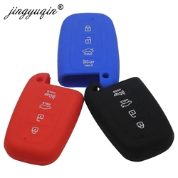 jingyuqin 4 Button Silicone Key Case for HYUNDAI Elantra Sonata Veloster for Kia Soul Sportage Car Remote Smart Fob Cover