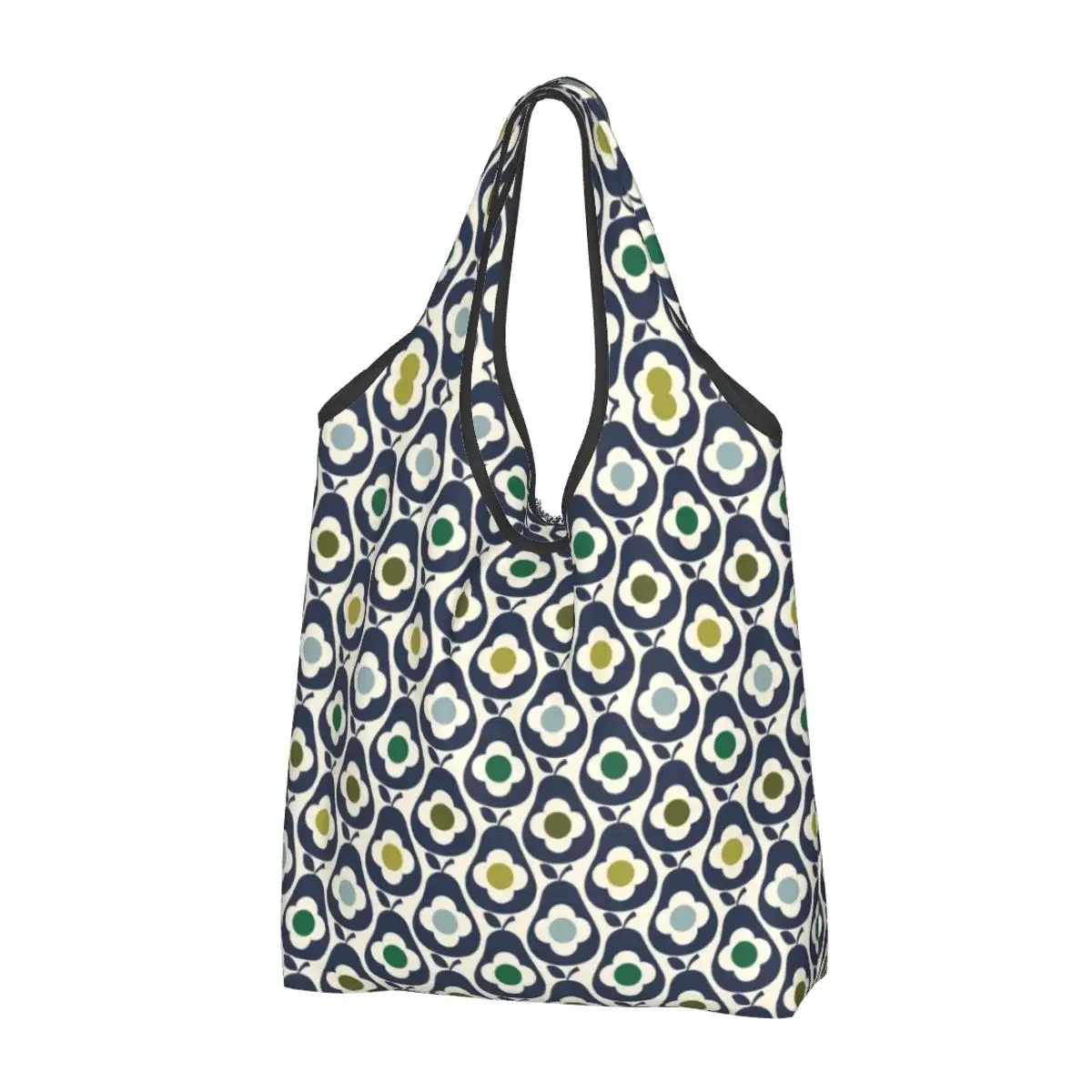 

Reusable Orla Kiely Flower Shopping Bag Women Tote Bag Portable Grocery Shopper Bags