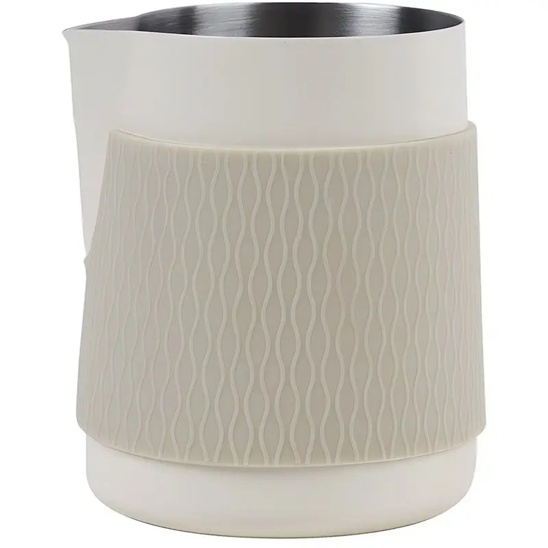 ALIM-For Espresso Steaming Pitcher Compatible 500Ml Milk Foam Cup Without Handle Pointed Mouth Slanted Mouth Frothing Jug B