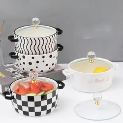 ceramic double ear bowl, instant noodle bowl, household soup bowl, tableware, wholesale noodle bowl, student dormitory bowl
