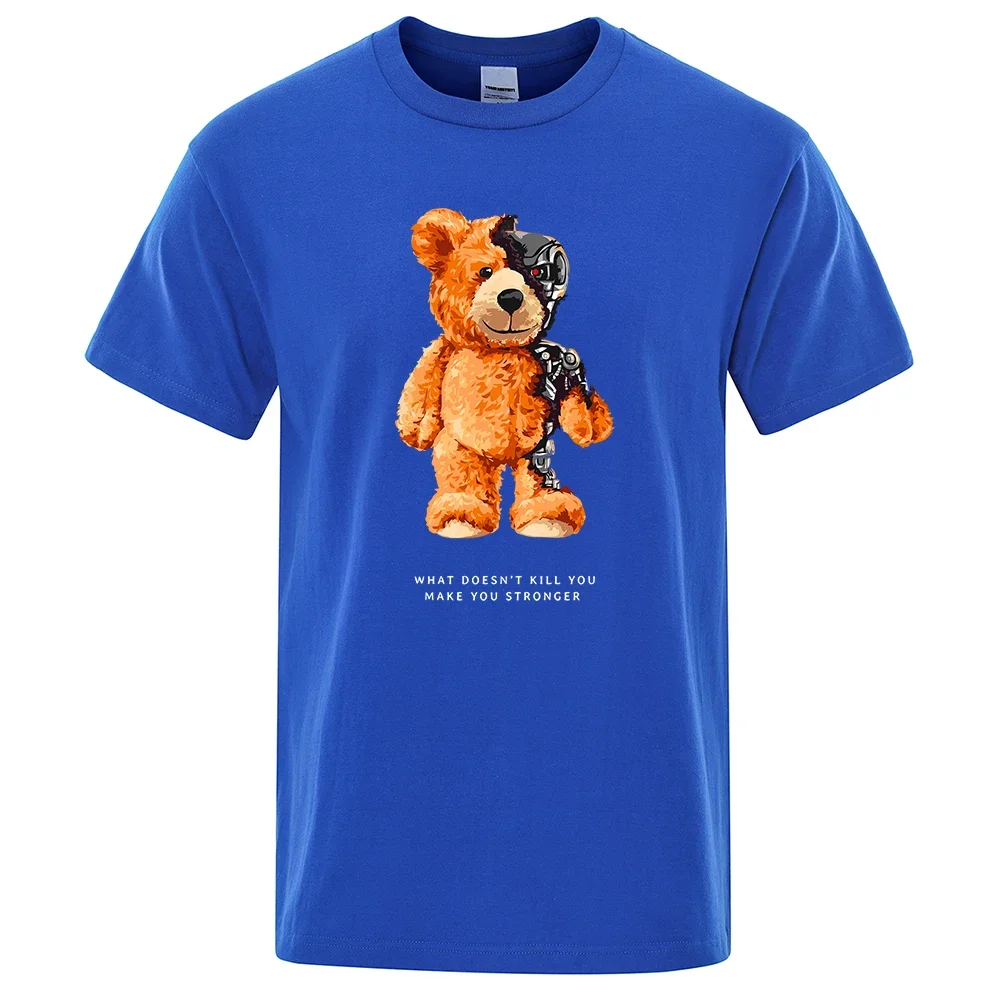 T shirt Men Short Sleeve Teddy Bear Show You What I Am Really Look Like T-Shirt Oversized Cotton Tees Fashion Casual Clothing