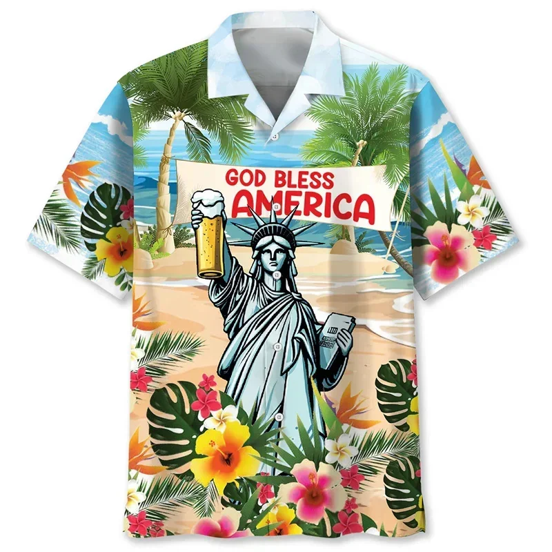 

2025 Hawaii Shirt with Fashionable Beer Gorilla Pattern for Men and Women, Summer 3D Printed Short Sleeve Top, Beer Enthusiast S