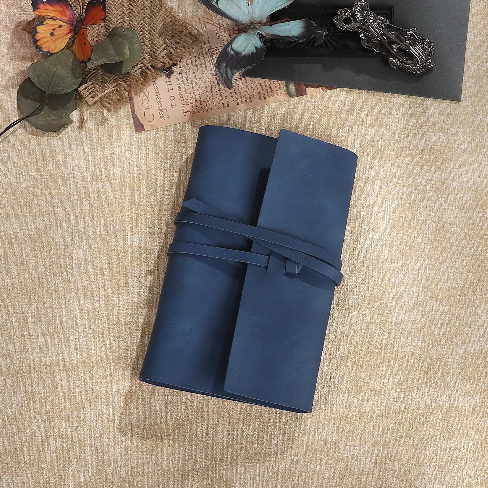 A6 Vintage PU Leather Strap Loose-leaf Notebook Creative DIY Journal Material Collage Student Supplies Stationery - view 6