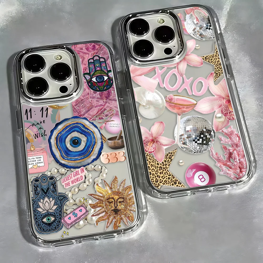 

Модный коллаж Y2K Design Чехол для телефона для iPhone 17 16e 16 15 14 13 12 11 mini Pro Max X XR XSMAX 8 7 Air Plus Прозрачный мягкий чехол