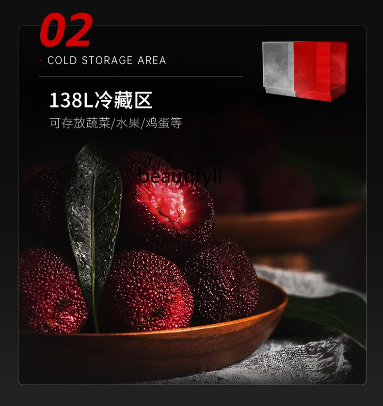 Полностью встроенный холодильник под столешницей, скрытый шкаф, горизонтальная морозильная камера, охлаждаемая и замороженная короткая