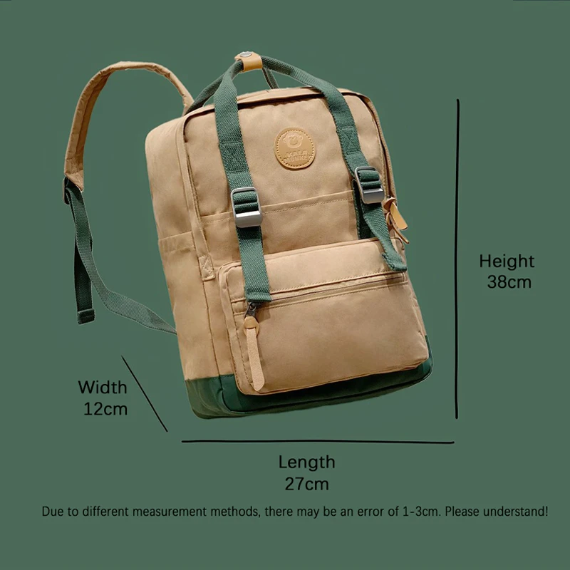 Brand Men's and Women's Canvas Computer Backpack Macaron Color Splash Proof Student School Travel Japanese Style Backpack