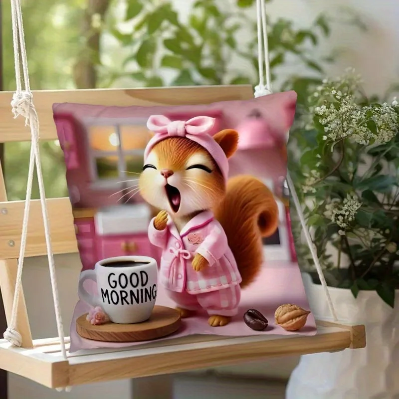 Whimsical Squirrel in Pink Pajamas with 