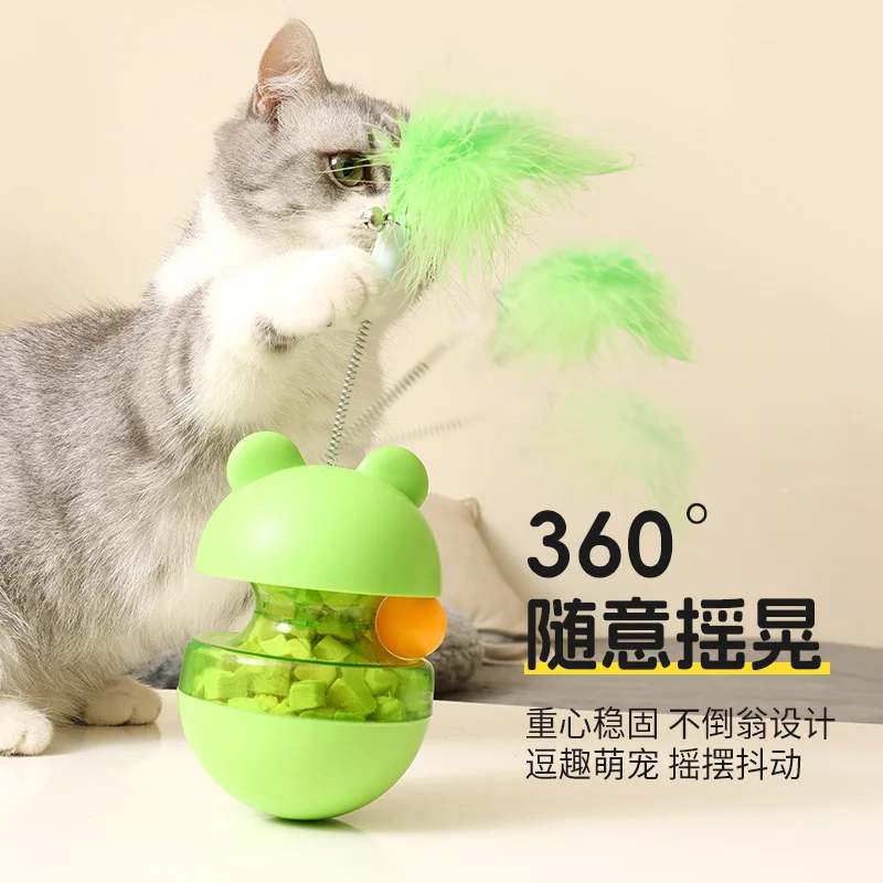 Tumbler food leaking ball cat toy cat self-entertainment interactive cat turntable  toy