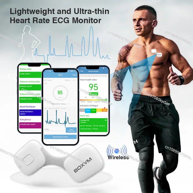 BOXYM Mobile 24H Heart Monitor Android Slim EKG Machine Portable Ecg Device Recorder Wearable Wireless Personal EKG Monitor