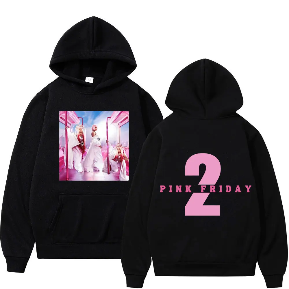 Rapper Nicki Minaj Pink Friday 2 Print Hoodie Men's Women's Harajuku Fashion Hooded Sweatshirts Hip Hop Y2k Aesthetics Pullovers