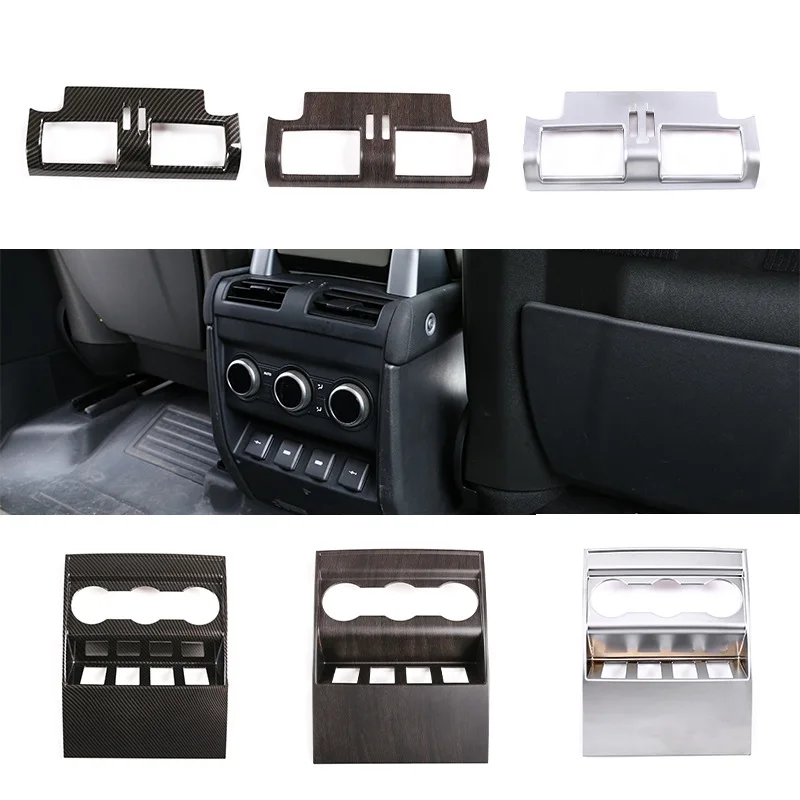 For Land Rover Defender 110 130 2020-2024 ABS Carbon Fiber Car Armrest Box Rear Air Outlet Anti-kick Trim Cover Car Accessories