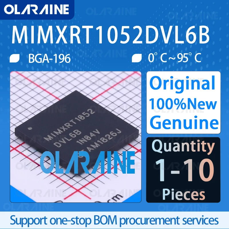 1/5/10Pcs 100%NewOriginal MIMXRT1052DVL6B BGA-196 32-bit microcontroller - MCU Core ARM Cortex M7 Data RAM 512 kB IC chip