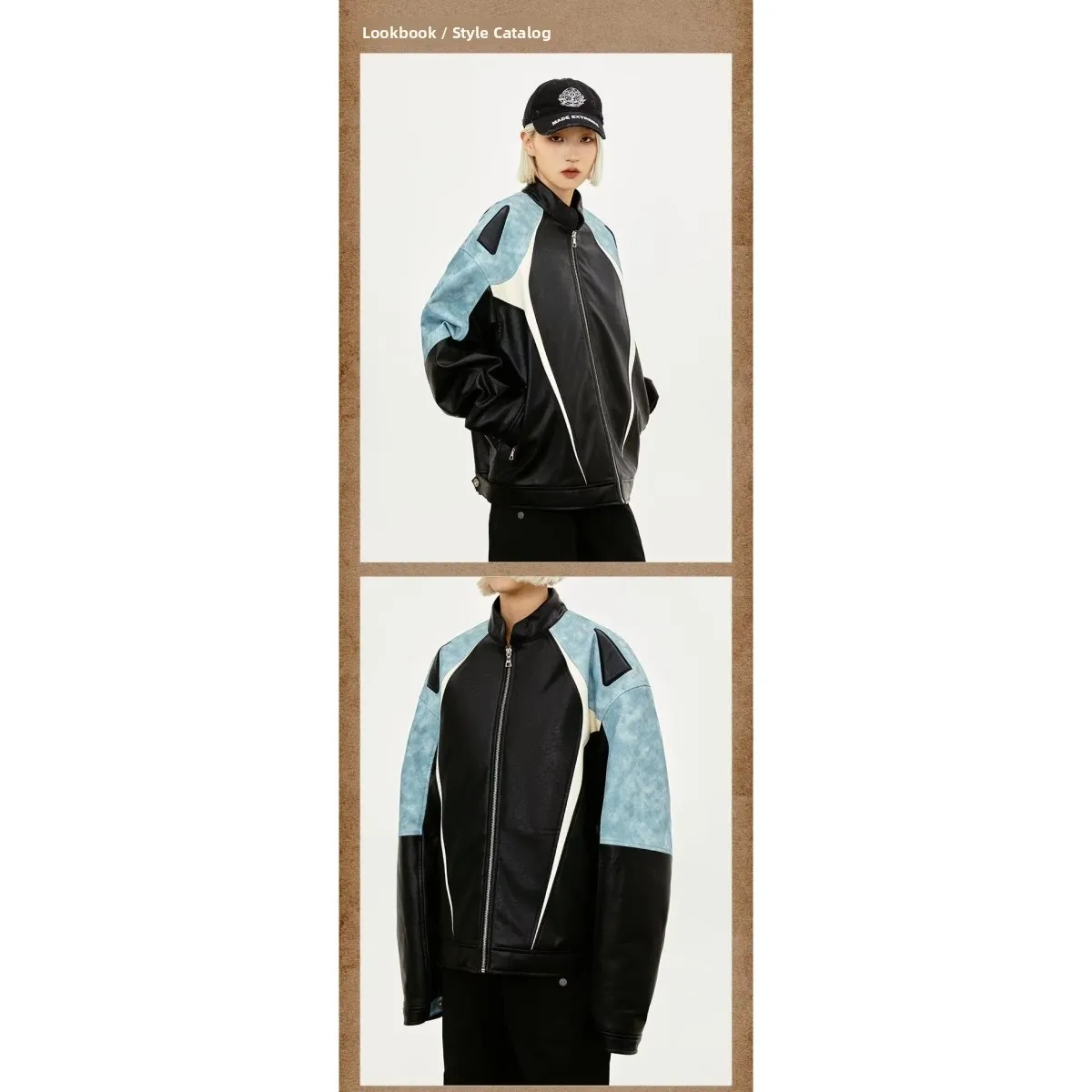 ゆったりとしたメンズジャケット 2024 春秋 スタイリッシュなストリートウェア ハイストリート トレンド 原宿 韓国風 カジュアル アウターウェア コート