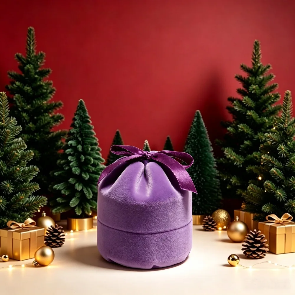 Wedding Christmas Jewelry Box Anti-collision Storage Crown Snowflake Bell Rings Box Romantic Mini Flannel Jewelry Organizer