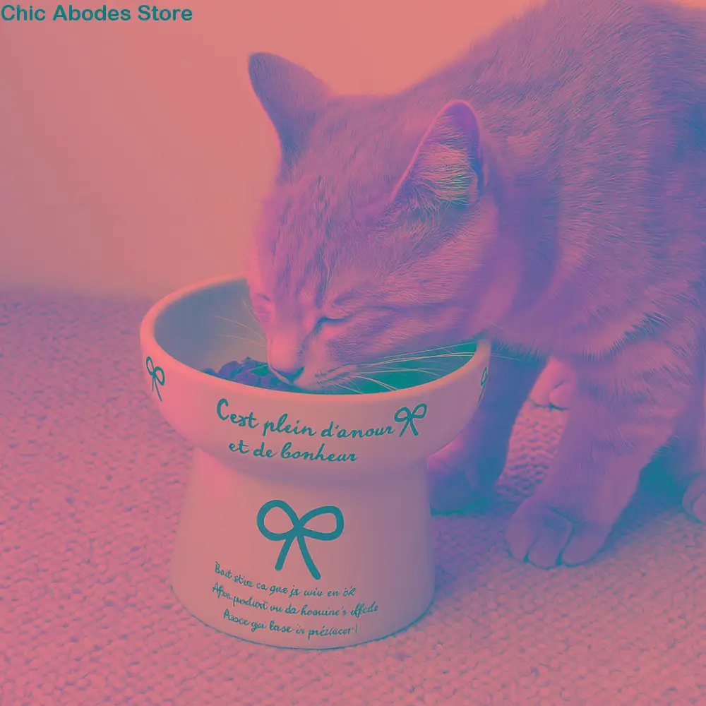 

Pet Supplies Ceramic Cat Bowl Cute Large Capacity Dog Food Feeding Basin Anti Tipping Non-slip Pet Drinking Feeder Kitten Puppy