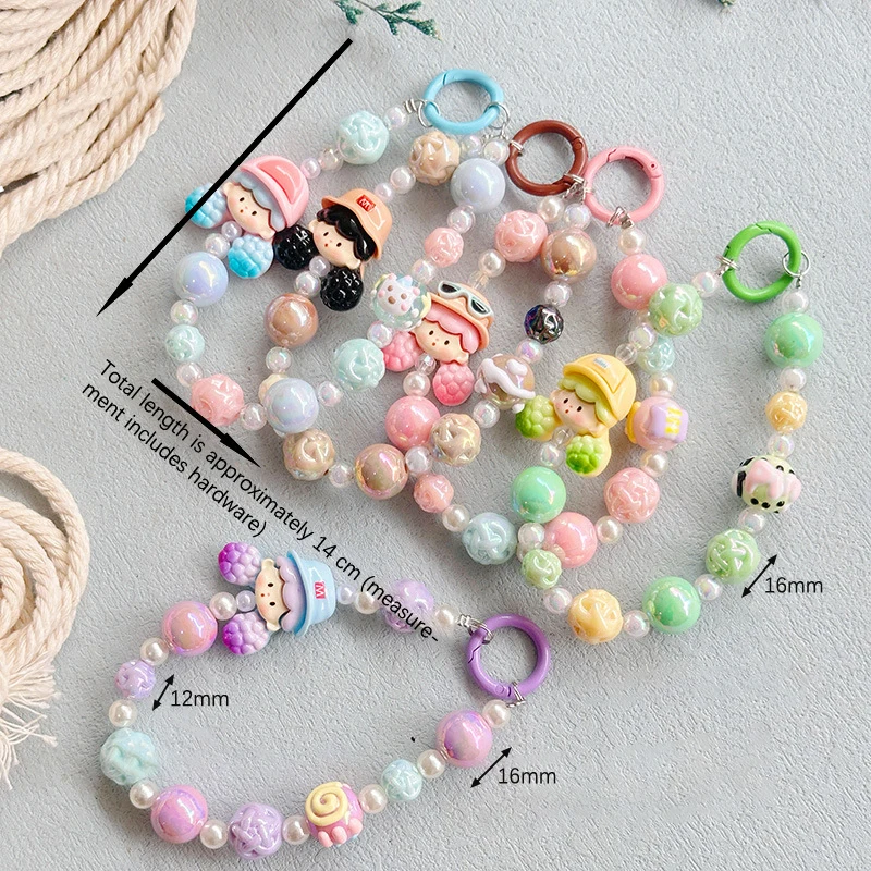 Molinta Beads Mobile Phone Chain Charm Keychain Girl Woman Cell Phone Case Fashion Pendant Key Strap Rope