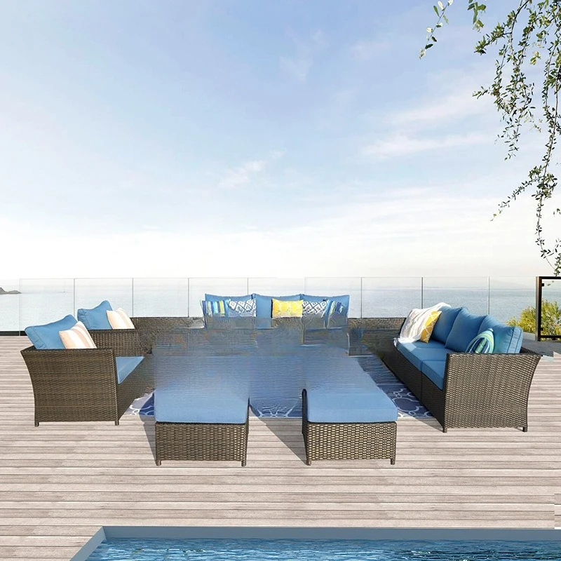 

Courtyard Terrace Garden Leisure Table Chair Combination Villa Yard Rattan Chair Waterproof and Sunscreen