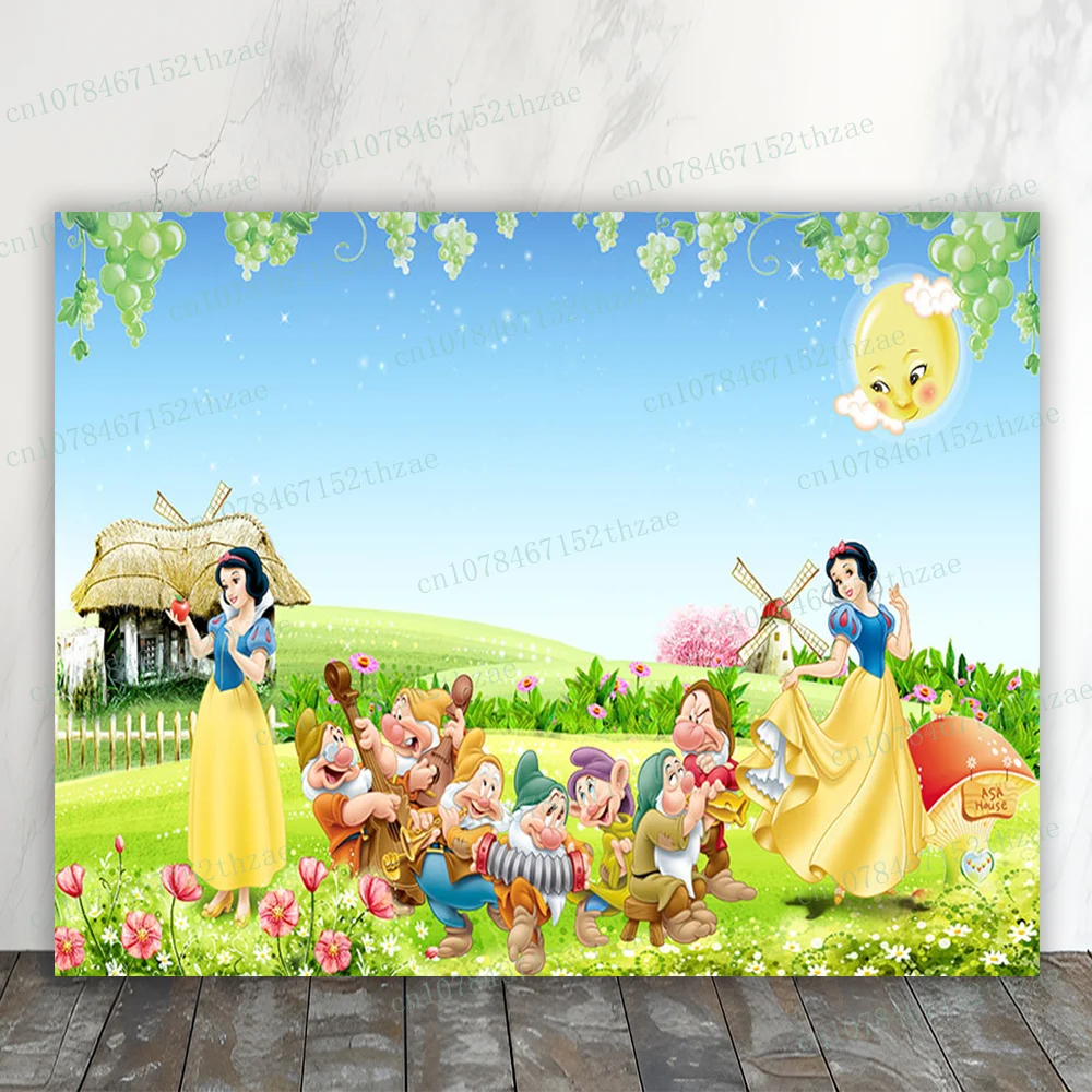 

Snow White Birthday Party Photo Background Baby Shower Photography Backdrop Banner Decoration