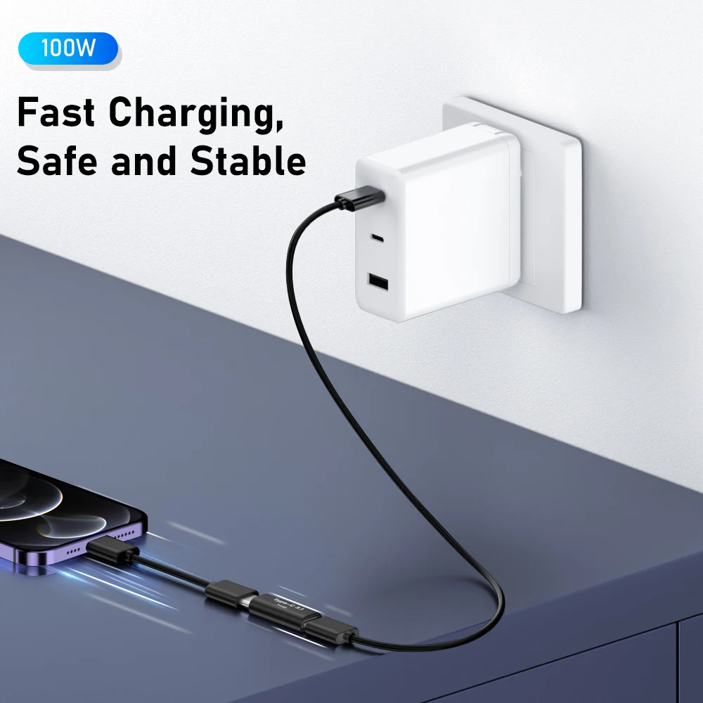 USB Type C อะแดปเตอร์หญิงหญิง Converter แบบพกพา USB-C ชาร์จข้อมูลอะแดปเตอร์ Type-C สายสำหรับแท็บเล็ตโทรได้