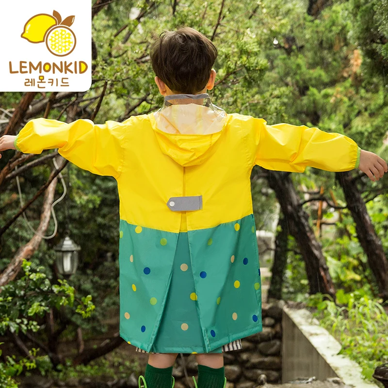 Cartoon Monkey Children Raincoat Mesh Breathable lining Stay Dry & Comfy Outdoor Walking Kids Poncho Hooded Jacket For Girls Boy