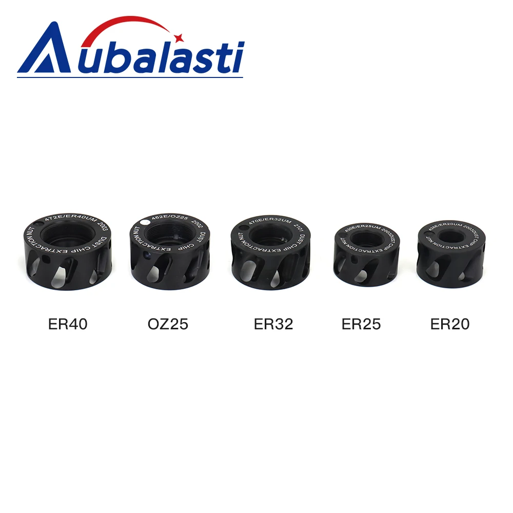 Aubalasti Aluminum Vacuum Nut 24000rpm Spindle Dust Extractor Nut ER20UM ER25UM ER32UM ER40UM Dust Removal Dust Nut