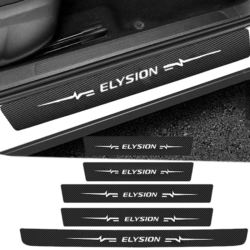 Carbon Fiber Car Door Threshold Stickers Protective Film Trunk Bumper Guard Strips for Honda Elysion Sill Scuff Plate Decals