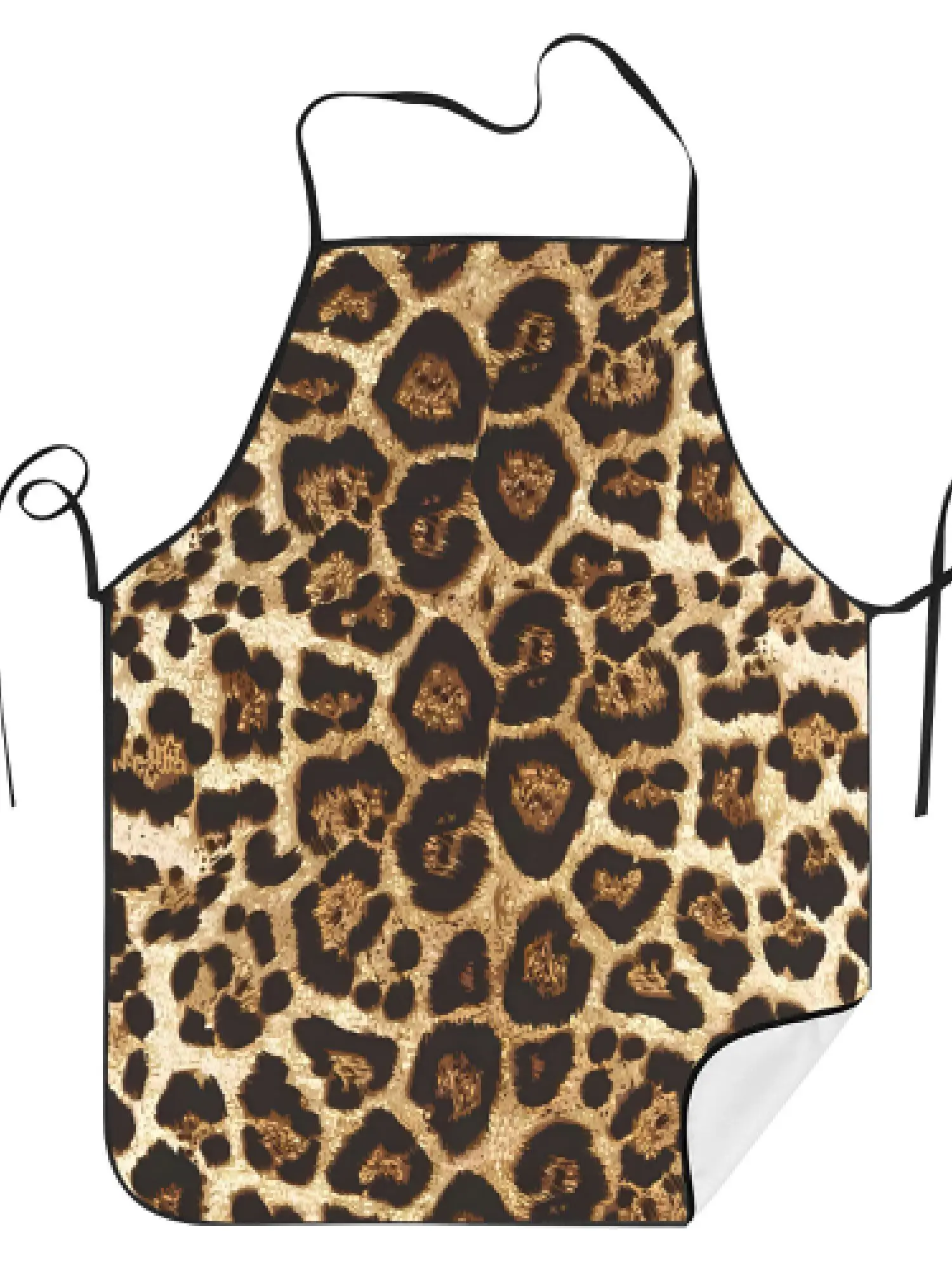 【Wild Kitchen】Leopard Print Apron, Creative Design, Stain-Resistant & Easy To Wash, Dual-Use for Home Cleaning & Cooking