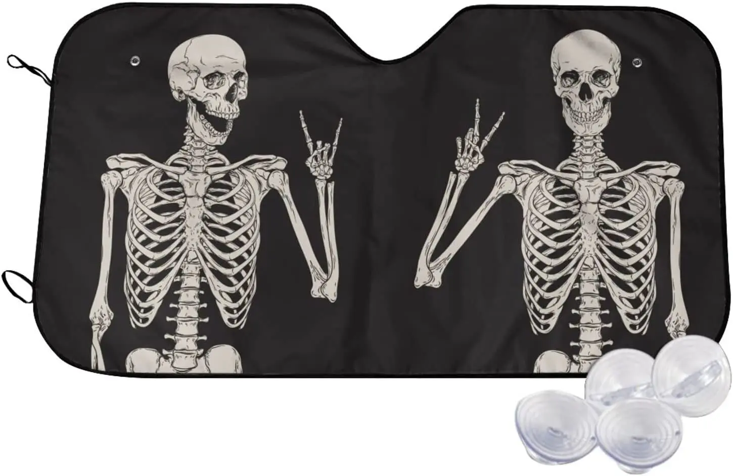 

Car Windshield Funny Sun Shade Foldable UV Ray Skull Sun Visor Protector Sunshade to Keep Your Vehicle Cool